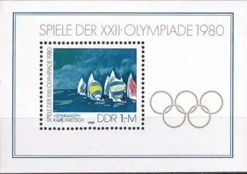 DDR 1980 Mi-Nr. Block 60 ** MNH