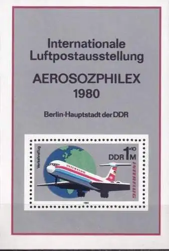 DDR 1980 Mi-Nr. Block 59 ** MNH