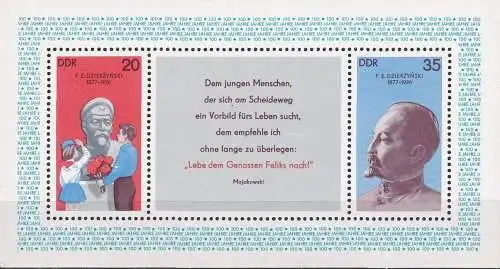 DDR 1977 Mi-Nr. Block 49 ** MNH