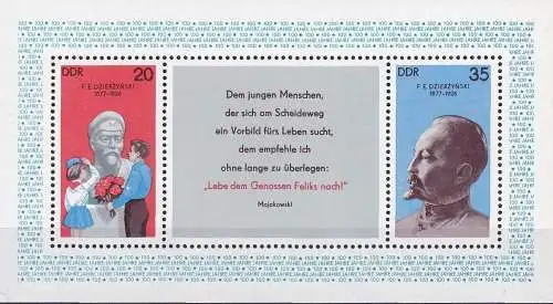 DDR 1977 Mi-Nr. Block 49 ** MNH