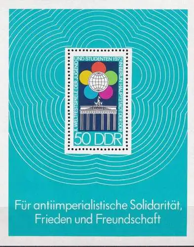 DDR 1973 Mi-Nr. Block 38 ** MNH