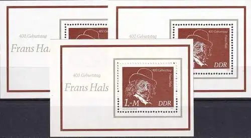 DDR 1980 Mi-Nr. Block 61 3 Stück ** MNH