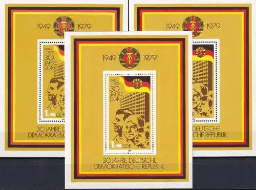 DDR 1979 Mi-Nr. Block 56 3 Stück ** MNH