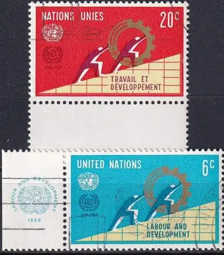 UNO NEW YORK 1969 Mi-Nr. 216/17 o used - aus Abo