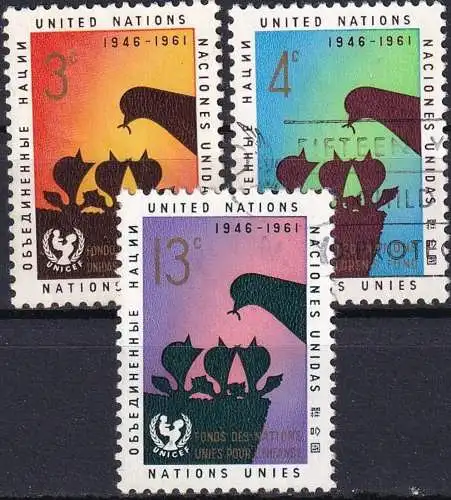 UNO NEW YORK 1961 Mi-Nr. 111/13 o used