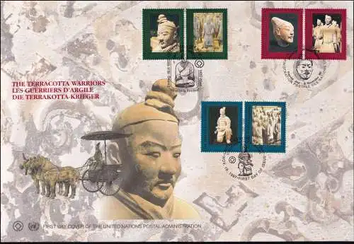 UNO NEW YORK - WIEN - GENF 1997 TRIO-FDC Die Terrakotta Krieger