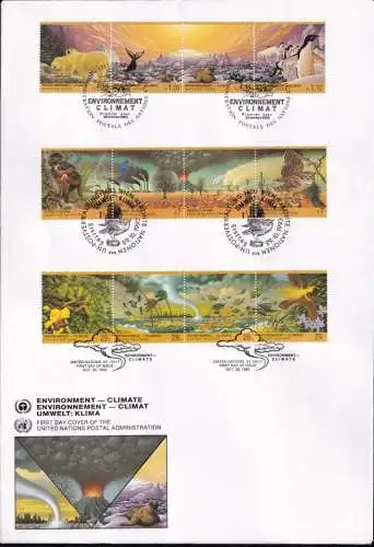UNO NEW YORK - WIEN - GENF 1993 TRIO-FDC Umwelt - Klima