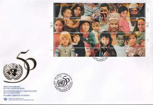 UNO WIEN 1995 Mi-Nr. 190/01 FDC
