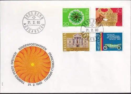SCHWEIZ 1980 Mi-Nr. 1170/73 FDC