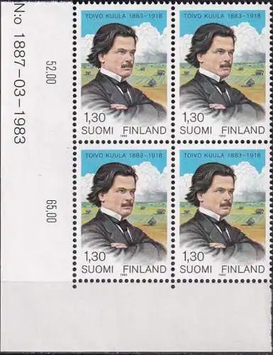 FINNLAND 1983 Mi-Nr. 931 ** MNH Eckrand-Viererblock