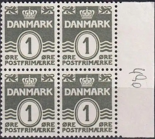 DÄNEMARK 1969 Mi-Nr. 490 ** MNH Viererblock