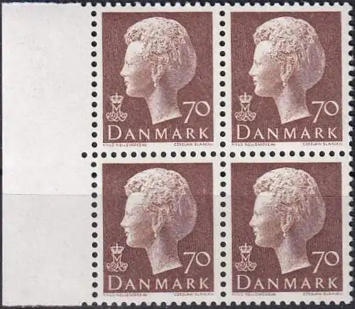 DÄNEMARK 1974 Mi-Nr. 570 ** MNH Viererblock