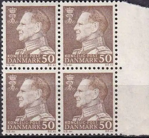 DÄNEMARK 1967 Mi-Nr. 457x ** MNH Viererblock