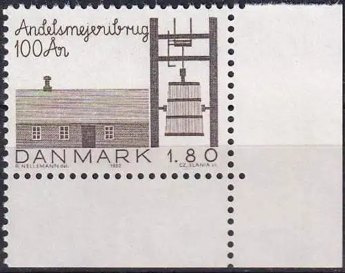 DÄNEMARK 1982 Mi-Nr. 757 ** MNH Eckrand