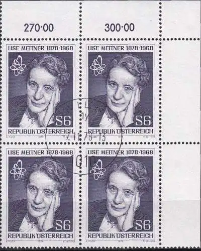 ÖSTERREICH 1978 Mi-Nr. 1588 Eckrand-Viererblock o used - aus Abo
