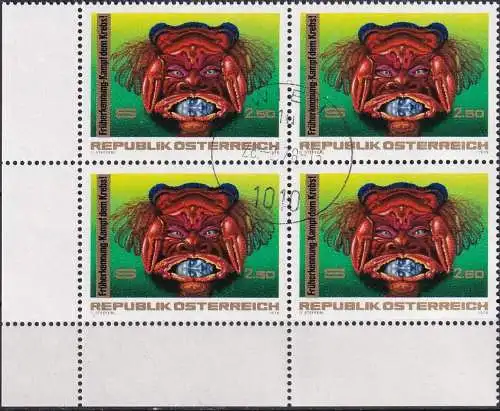 ÖSTERREICH 1976 Mi-Nr. 1531 Eckrand-Viererblock o used - aus Abo