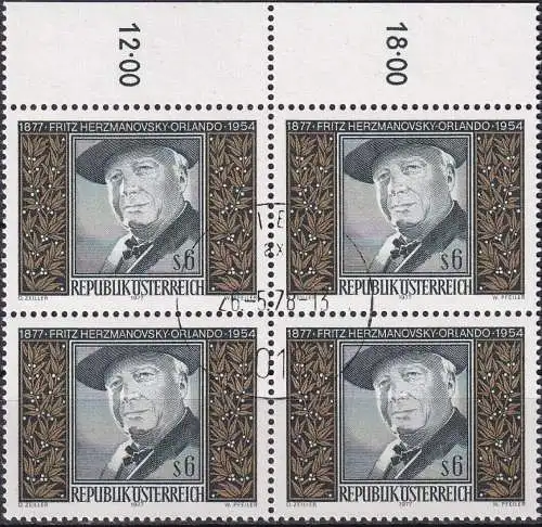 ÖSTERREICH 1977 Mi-Nr. 1547 Viererblock o used - aus Abo