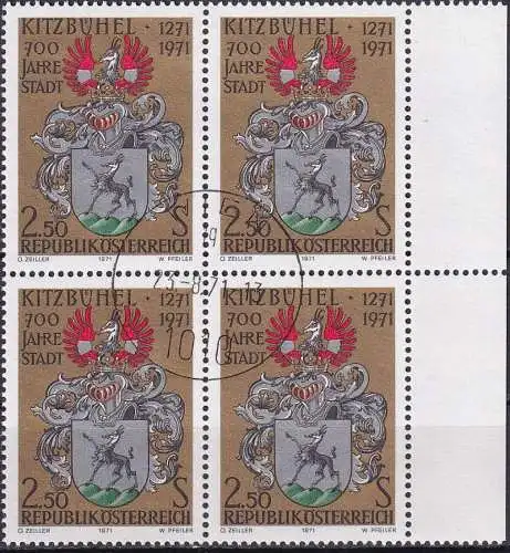 ÖSTERREICH 1971 Mi-Nr. 1366 Viererblock o used - aus Abo