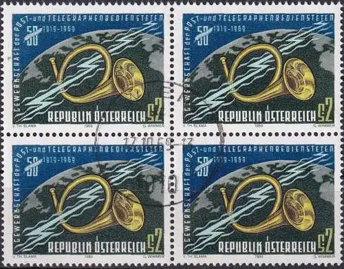 ÖSTERREICH 1969 Mi-Nr. 1316 Viererblock o used - aus Abo