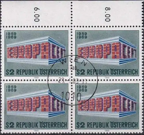 ÖSTERREICH 1969 Mi-Nr. 1291 Viererblock o used - aus Abo