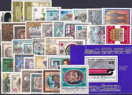 ÖSTERREICH 1987 Mi-Nr. 1873-1908 o used kompletter Jahrgang/complete year