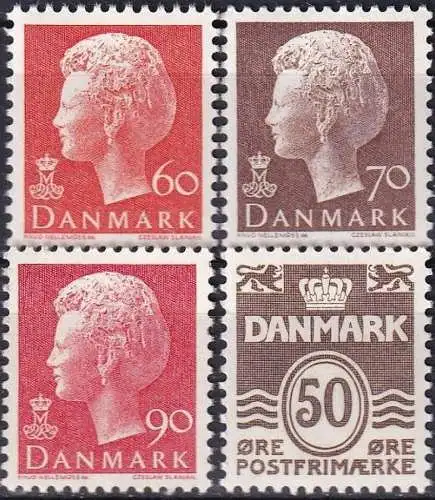 DÄNEMARK 1974 Mi-Nr. 569/71x 572  ** MNH