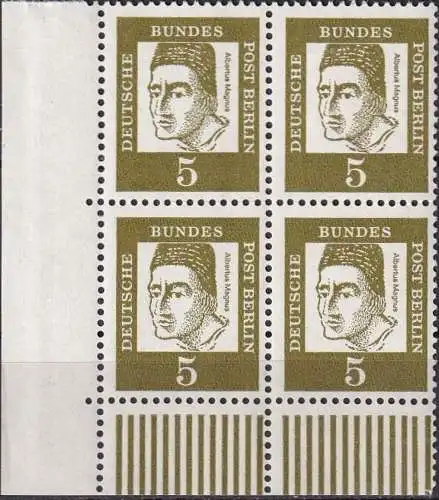 BERLIN 1961 Mi-Nr. 199 ** MNH Eckrand-Viererblock