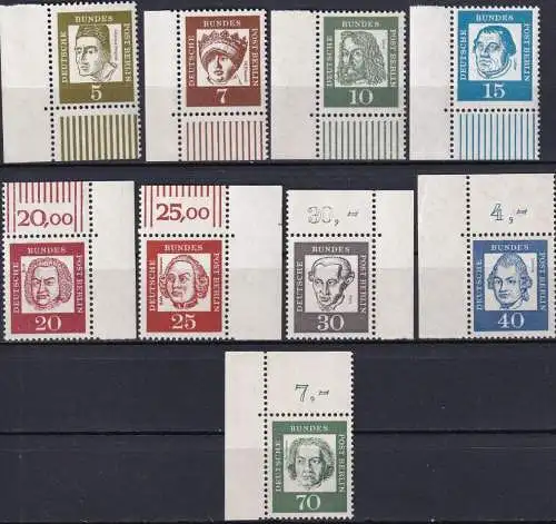 BERLIN 1961 Mi-Nr. Lot aus 199/13 ** MNH Eckrand