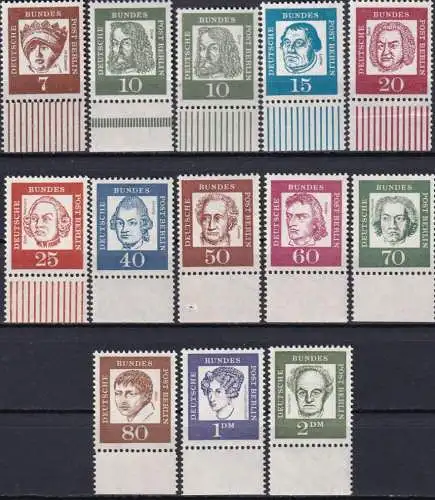 BERLIN 1961 Mi-Nr. Lot aus 199/13 ** MNH Unterrand