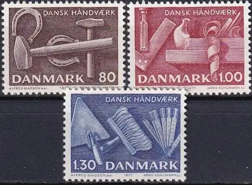 DÄNEMARK 1977 Mi-Nr. 645/47  ** MNH