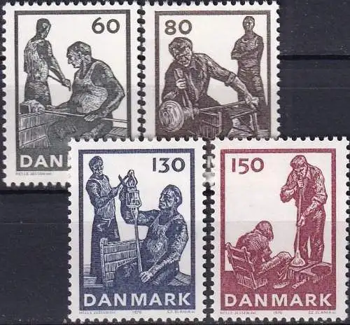 DÄNEMARK 1976 Mi-Nr. 631/34  ** MNH