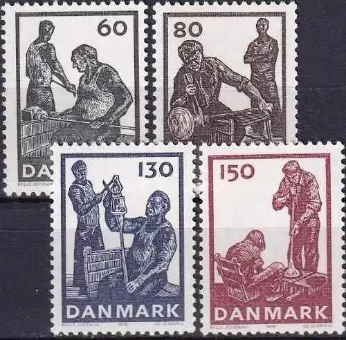 DÄNEMARK 1976 Mi-Nr. 631/34  ** MNH