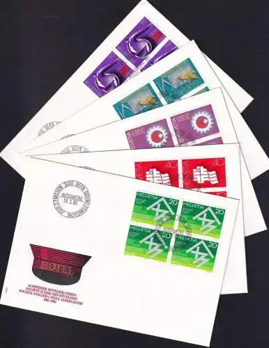 SCHWEIZ 1982 Mi-Nr. 1216/20 FDC Viererblocks