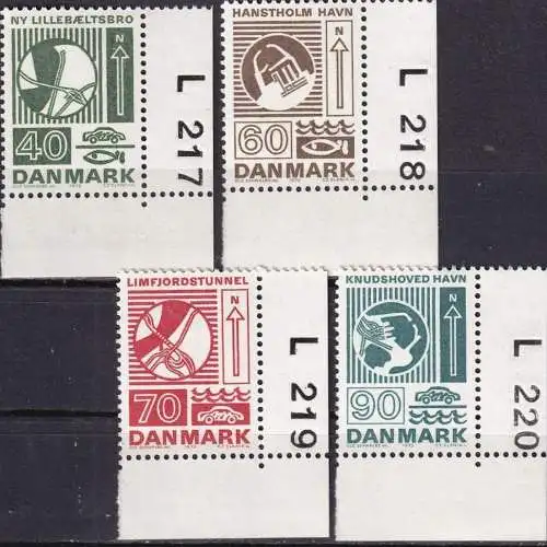DÄNEMARK 1968 Mi-Nr. 470/73 ** MNH Eckränder