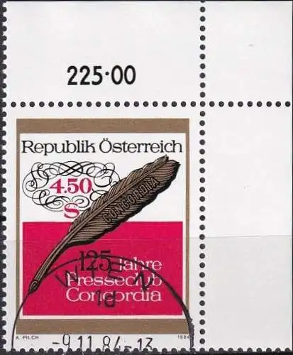 ÖSTERREICH 1984 Mi-Nr. 1795 Eckrand o used - aus Abo