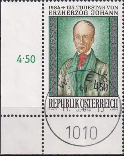 ÖSTERREICH 1984 Mi-Nr. 1774 Eckrand o used - aus Abo