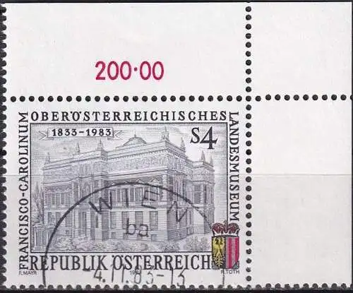 ÖSTERREICH 1983 Mi-Nr. 1758 Eckrand o used - aus Abo