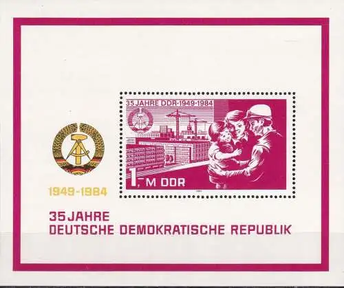 DDR 1984 Mi-Nr. Block 78 ** MNH