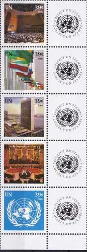 UNO NEW YORK 2006 Mi-Nr. 1005/09 Zusammendruck ** MNH Grussmarken