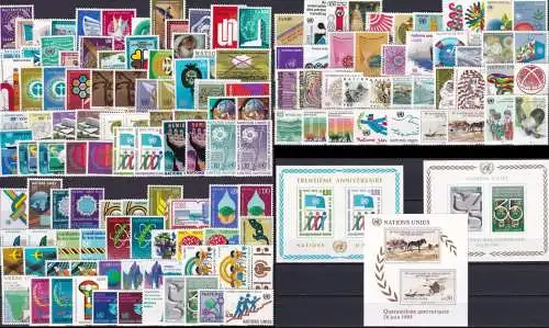 UNO GENF 1969-1985 Mi-Nr. 1 - 136 Sammlung komplette Jahrgänge / complete year sets ** MNH