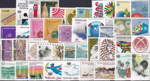 UNO GENF 1969-1985 Mi-Nr. 1 - 136 Sammlung komplette Jahrgänge / complete year sets ** MNH