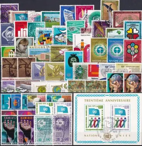 UNO GENF 1969-1975 Mi-Nr. 1 - 55 Sammlung komplette Jahrgänge / complete year sets o used