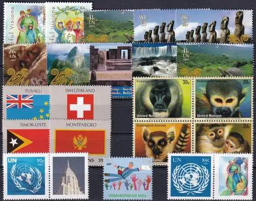 UNO NEW YORK 2007 Mi-Nr. 1041/1077 kompletter Jahrgang/complete year set ** MNH