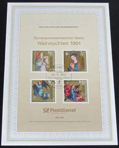 DEUTSCHLAND 1991 Mi-Nr. 1488/81 ETB kompletter Jahrgang/complete year set