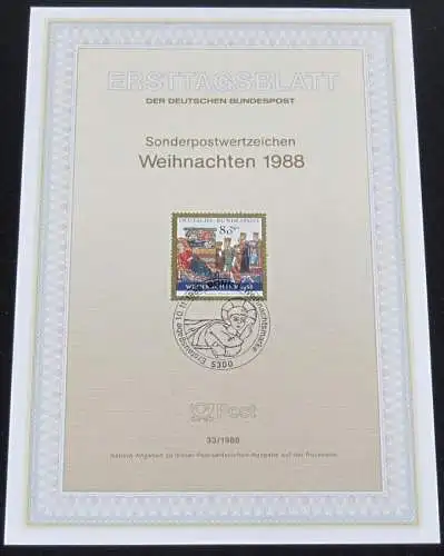 DEUTSCHLAND 1988 Mi-Nr. 1347/96 ETB kompletter Jahrgang/complete year set