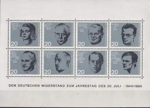 DEUTSCHLAND 1964 Mi-Nr. Block 3** MNH