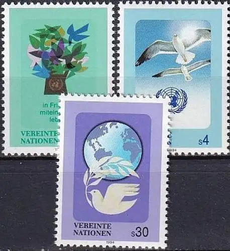 UNO WIEN 1994 Mi-Nr. 167/69 ** MNH