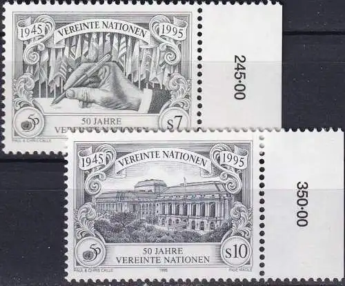 UNO WIEN 1995 Mi-Nr. 186/87 A ** MNH