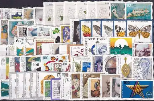 DEUTSCHLAND 1992 Mi-Nr. 1582-44 Jahrgang/year set ** MNH