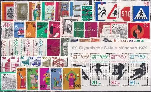 DEUTSCHLAND 1971 Mi-Nr. 658-09 Jahrgang/year set ** MNH